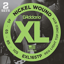 Load image into Gallery viewer, D&#39;addario Nickel Wound, Custom Light, Long Scale, 45-105 Bass Guitar Strings - EXL165TP 2-PACK