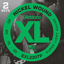 Load image into Gallery viewer, D&#39;addario Nickel Wound, Super Light, Long Scale, 40-95 Bass Guitar Strings - 2-PACK