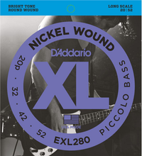 Load image into Gallery viewer, D&#39;addario Nickel Wound, Long Scale, 20-52 Piccolo Bass Strings