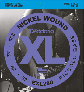 D'addario Nickel Wound, Long Scale, 20-52 Piccolo Bass Strings