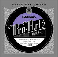 D'addario Pro-Arte Composite Core, Lightly Polished Silver Plated Copper Bass, Extra Hard Classical Guitar Half Set