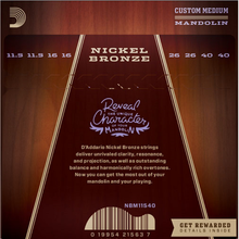 Load image into Gallery viewer, D&#39;addario Nickel Bronze, Custom Medium, 11.5-40 Mandolin Strings