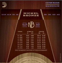 Load image into Gallery viewer, D&#39;addario Nickel Bronze, Custom Medium, 11.5-40 Mandolin Strings