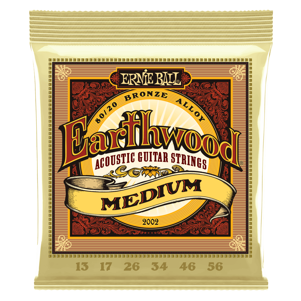 Ernie Ball Earthwood Medium 80/20 Bronze Acoustic Guitar Strings - 13-56 Gauge - 2002