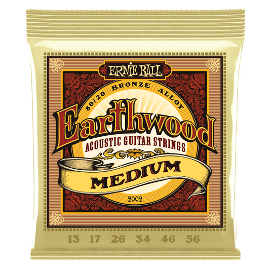 Ernie Ball Earthwood Medium 80/20 Bronze Acoustic Guitar Strings - 13-56 Gauge - 2002