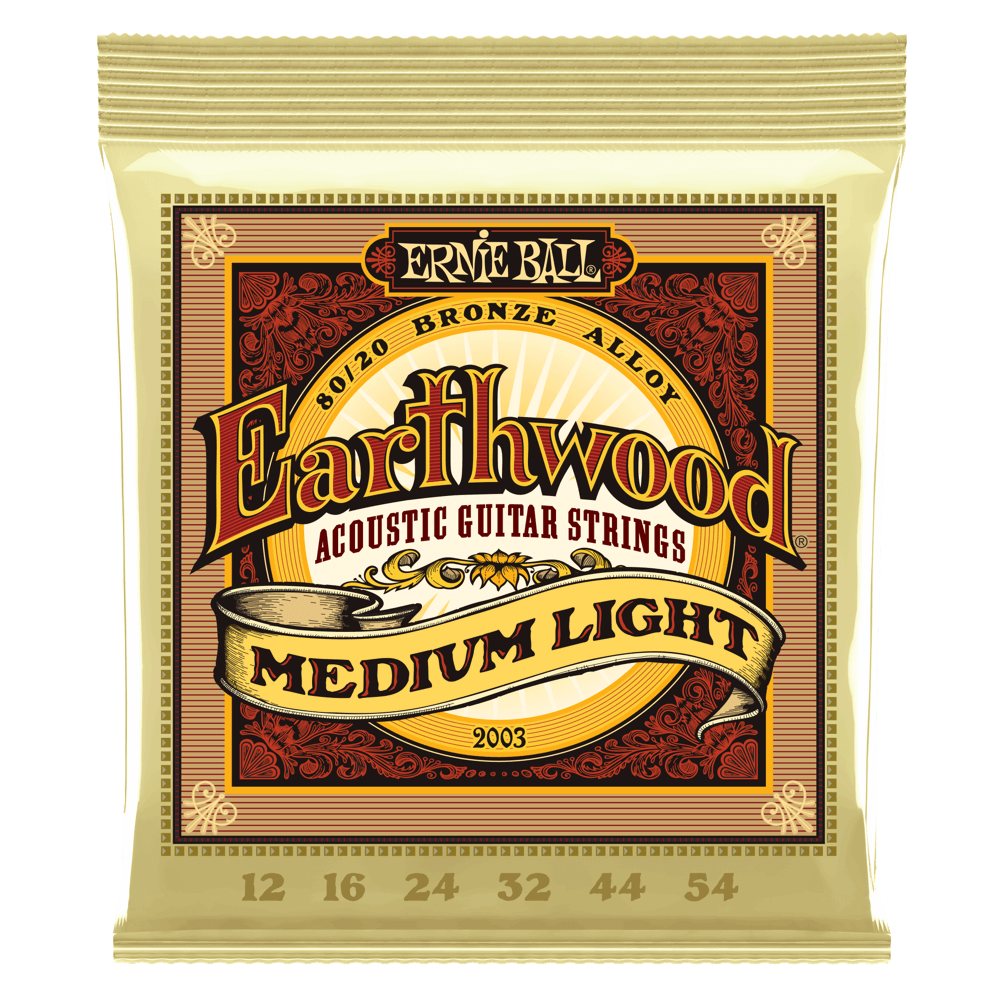 Ernie Ball Earthwood Medium Light 80/20 Bronze Acoustic Guitar Strings - 12-54 Gauge - 2003