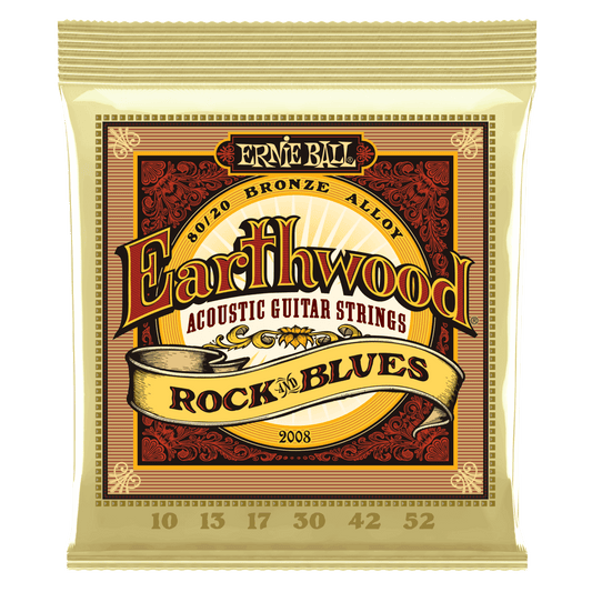 Ernie Ball Earthwood Rock And Blues W/Plain G 80/20 Bronze Acoustic Guitar Strings - 10-52 Gauge - 2008