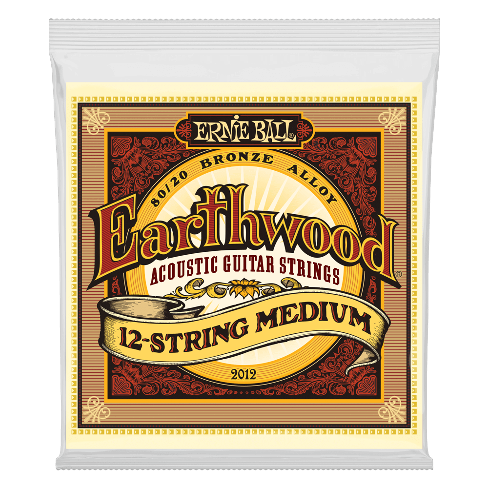 Ernie Ball Earthwood Medium 12-String 80/20 Bronze Acoustic Guitar Strings - 11-28 Gauge - 2012