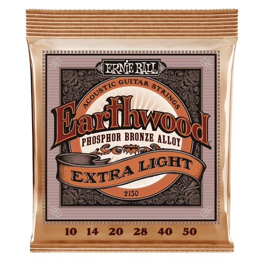 Ernie Ball Earthwood Extra Light Phosphor Bronze Acoustic Guitar Strings - 10-50 Gauge - 2150