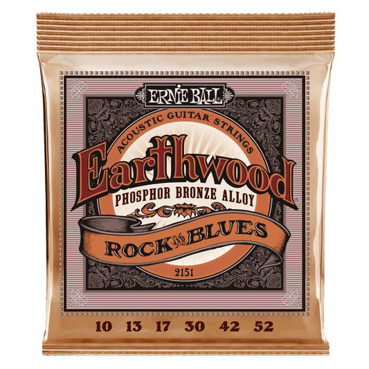 Ernie Ball Earthwood Rock And Blues W/Plain G Phosphor Bronze Acoustic Guitar Strings - 10-52 Gauge - 2150