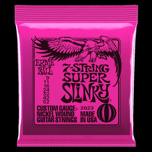 Ernie Ball Super Slinky 7-String Nickel Wound Electric Guitar Strings - 9-52 Gauge - 2623