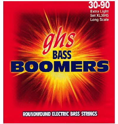 GHS Boomers Roundwound Nickel - Extra Light- Electric Bass Guitar Strings - XL3045