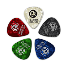 Load image into Gallery viewer, D&#39;addario Planet Assorted Pearl Celluloid Waves Guitar Pick - 10 Packs