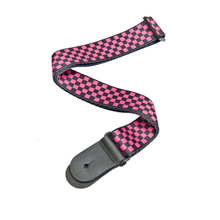 Load image into Gallery viewer, D&#39;addario Planet Waves PINK/BLACK Checker Woven Guitar Strap