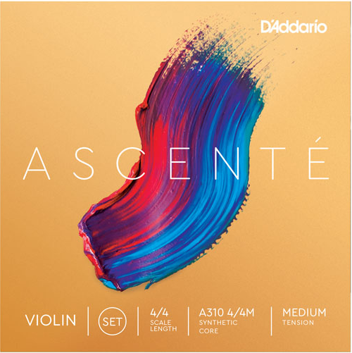 D'addario Ascente Violin String Set, 4/4 Scale, Medium Tension