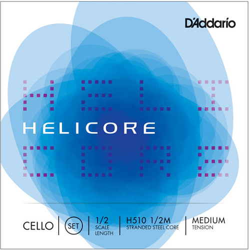 D'addario Helicore Cello String SET, 1/2 Scale, Medium Tension