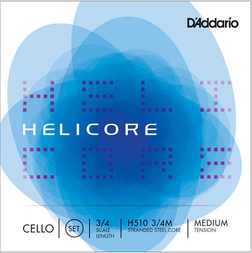 D'addario Helicore Cello String SET, 3/4 Scale, Medium Tension