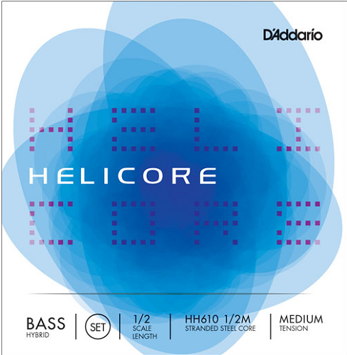 D'addario Helicore Hybrid Bass String SET, 1/2 Scale, Medium Tension