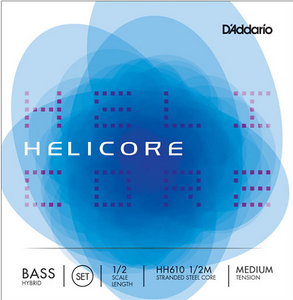 D'addario Helicore Hybrid Bass String SET, 1/2 Scale, Medium Tension