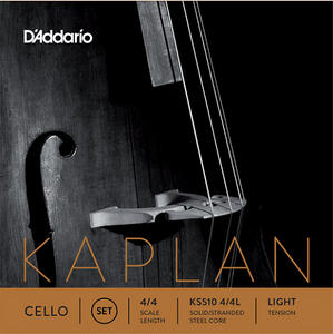 D'addario Kaplan Cello String SET, 4/4 Scale, Light Tension