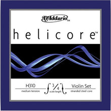 Load image into Gallery viewer, D&#39;addario Helicore  Violin String SET, 3/4 Scale, Medium Tension