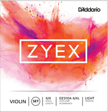 Load image into Gallery viewer, D&#39;addario Zyex Violin String SET, 4/4 Scale,  Aluminum Wound D