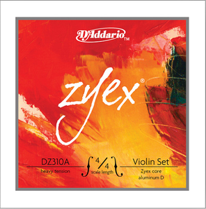 D'addario Zyex Violin String SET, 4/4 Scale,  Aluminum Wound D