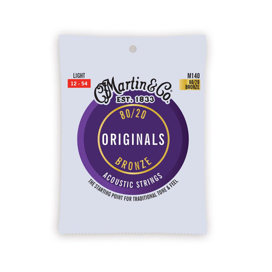 Martin Originals 80/20 Light Acoustic Guitar String Set -  M140