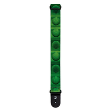 Load image into Gallery viewer, D&#39;addario Planet Waves Optical Art Green Orbs Polyester Woven Guitar Strap