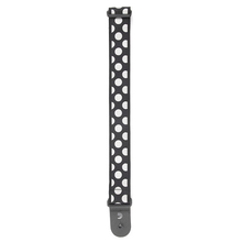 Load image into Gallery viewer, D&#39;addario Planet Waves Black W/ Silver Large Polka Dots Woven Guitar Strap