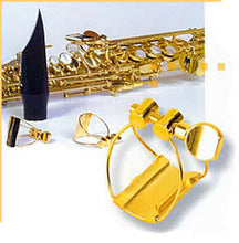 Load image into Gallery viewer, Brancher Gold Plated Ligature for Soprano Sax Hard Rubber MPC- #3 SHG