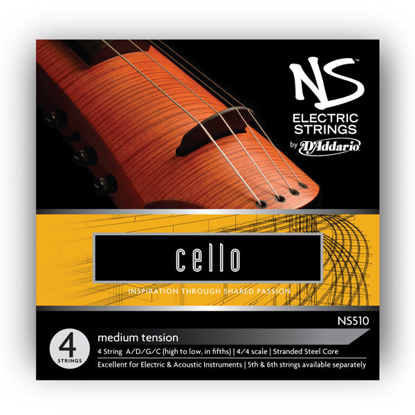 D'addario NS Electric Cello String SET, 4/4 Scale, Medium Tension