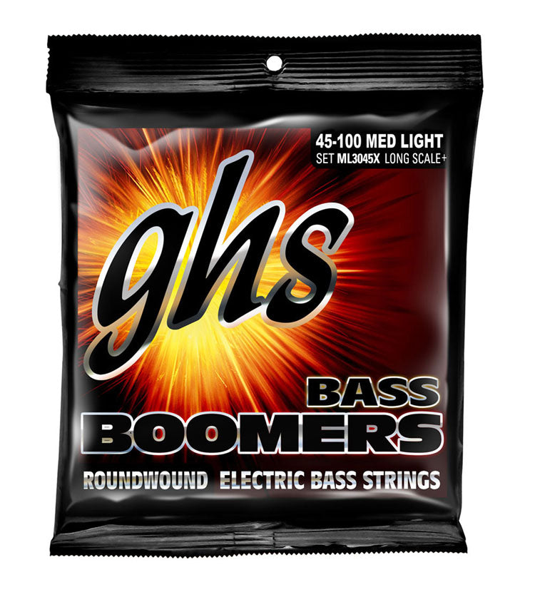 GHS Boomers Roundwound Nickel - Medium-Light - Electric  Bass Guitar Strings - ML3045X