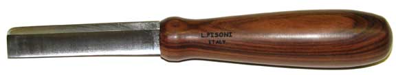 Pisoni Double Hollow Ground Wood Round Handle Knife - PKDRW-D109W