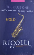 Rigotti Gold Jazz Cut Tenor Saxophone Unfiled Reeds - 10 Per Box