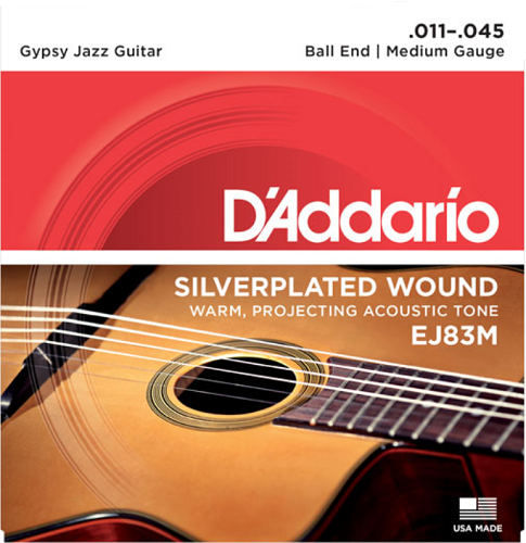 D'Addario Ball END, Medium, 11-46 GYPSY Jazz Guitar Strings EJ83M