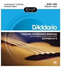 Load image into Gallery viewer, D&#39;addario Coated Phosphor Bronze 5-String, Long Scale, 45-130 Acoustic Bass Guitar Strings
