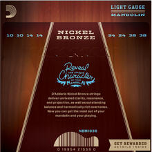 Load image into Gallery viewer, D&#39;addario Nickel Bronze, Light, 10-39 Mandolin Strings